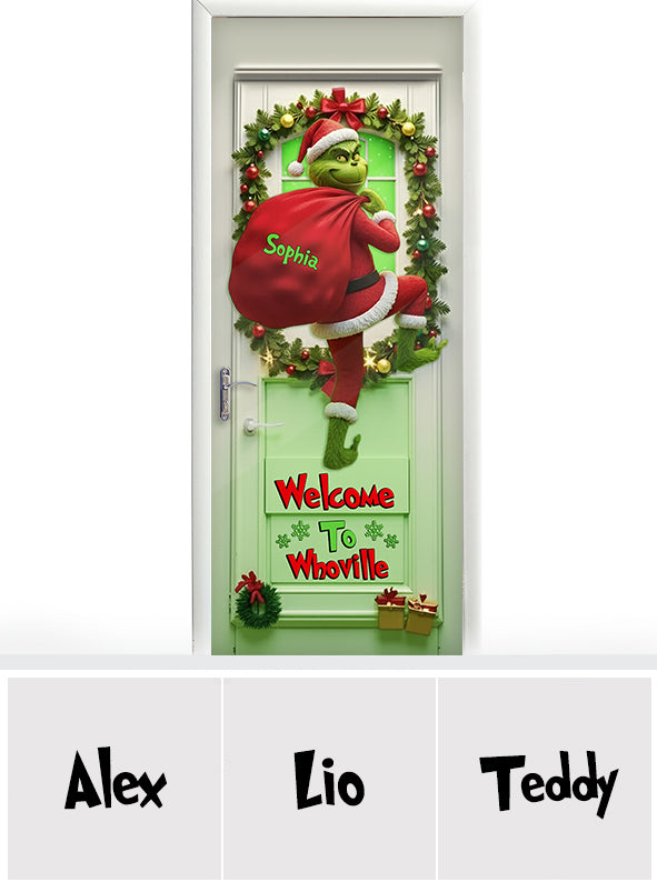 Merry Christmas - Personalized Stole Christmas Door Sticker
