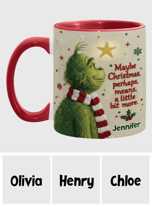 Peut-être que Noël signifie un peu plus - Mug personnalisé avec étole de Noël