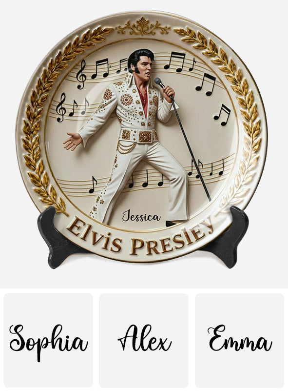 Tomber amoureux de toi - Assiette ronde en céramique personnalisée King of Rock and Roll