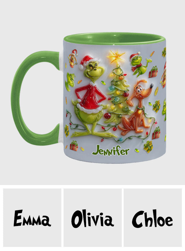 Joyeux Noël Vert - Mug décoratif personnalisé avec étole