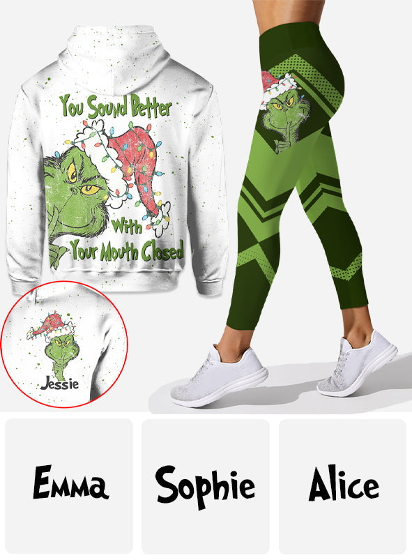 Joyeux Noël ! - Sweat à capuche et legging personnalisés avec étole de Noël
