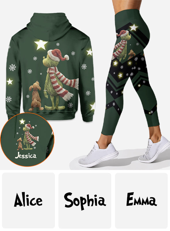 Joyeux Noël ! - Sweat à capuche et legging personnalisés avec étole de Noël