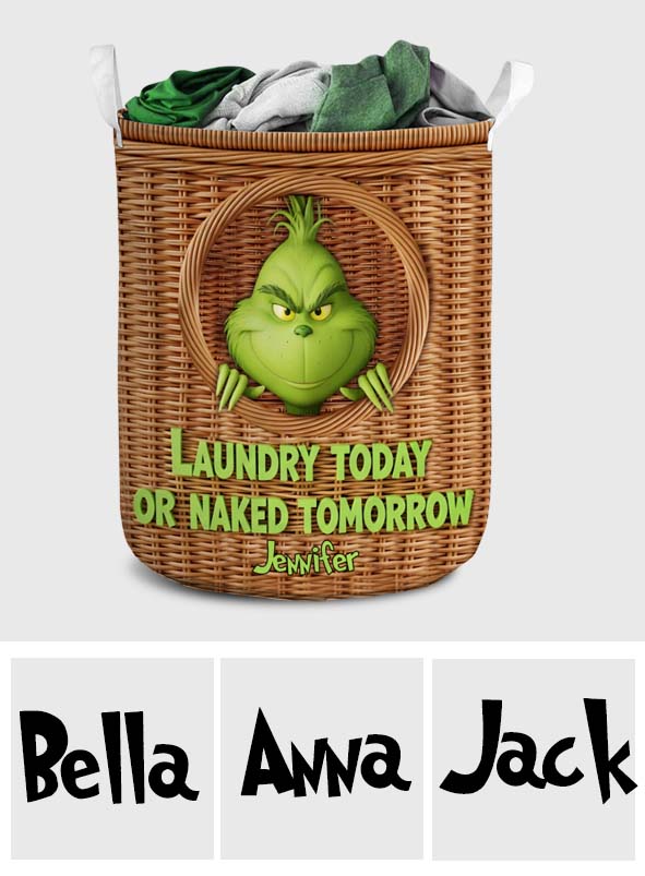 Laundry Today - Personalized Stole Christmas Storage Basket