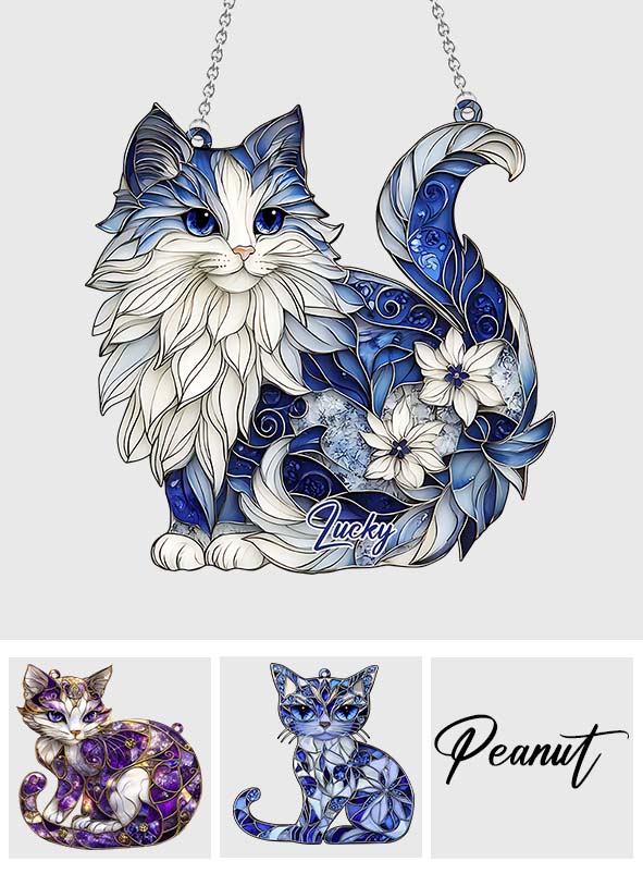 Chat mignon - Ornement attrape-soleil personnalisé à suspendre à la fenêtre