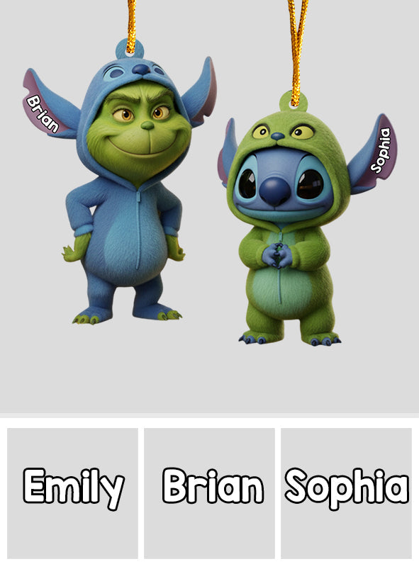 Joyeux Noël Amis Bleus et Verts - Étole de Noël personnalisée