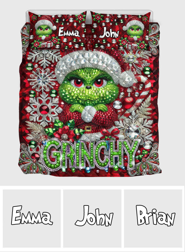 Merry Grinchmas - Personalized Stole Christmas Quilt Set