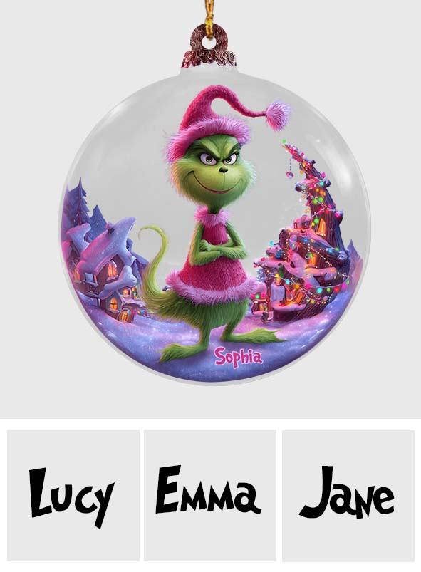Grinchmas rose - Étole de Noël personnalisée