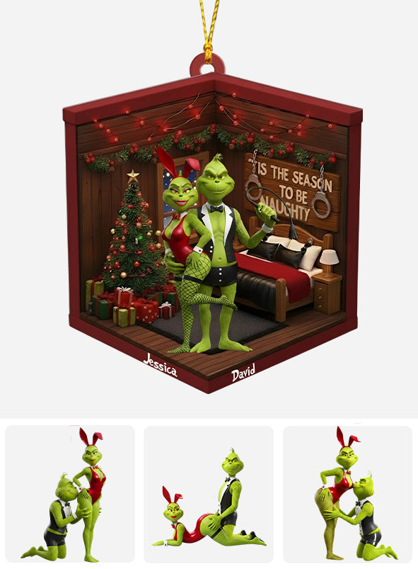 Couple coquin vert - Ornement de Noël personnalisé en forme d'étole
