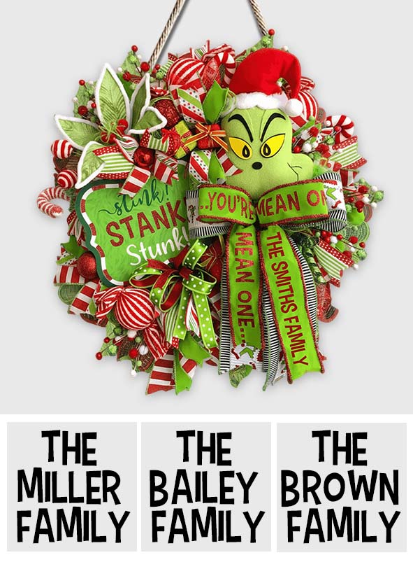 Stink Stank Stunk Green Mischief Naughty Monster - Panneau en bois personnalisé en forme de Noël