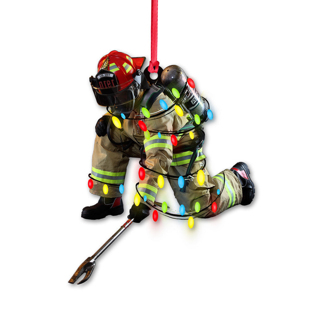 Firefighter Forever - Christmas Firefighter Ornament (Printed On Both Sides)
