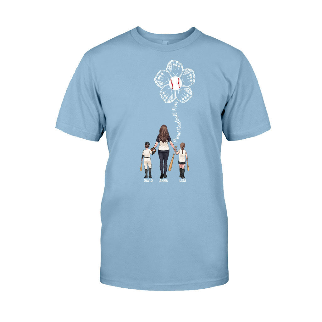 Maman fière de joueur de baseball - T-shirt et sweat à capuche personnalisés sur le thème du baseball