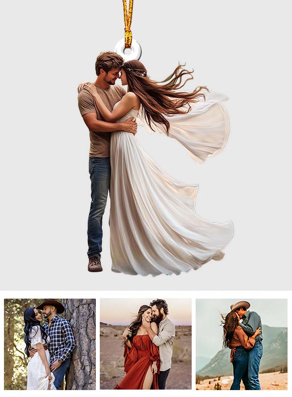 Ornement personnalisé avec photo - Ornement sur mesure pour couple