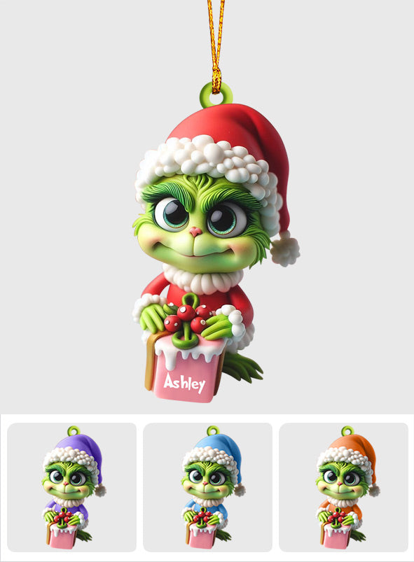 Joyeux Grinchmas - Étole de Noël personnalisée, ornement de Noël en forme de décoration sur mesure