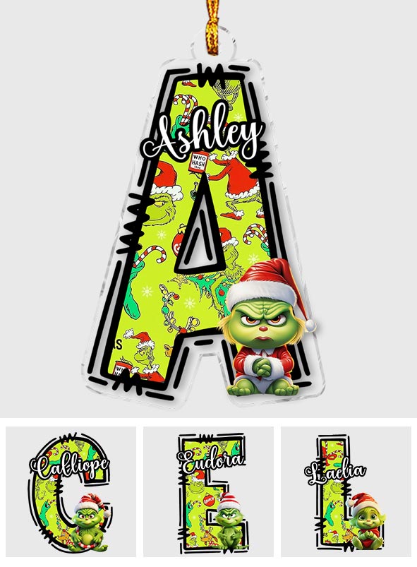 Grinchy Letter - Personalized Stole Christmas Custom Shaped Ornament