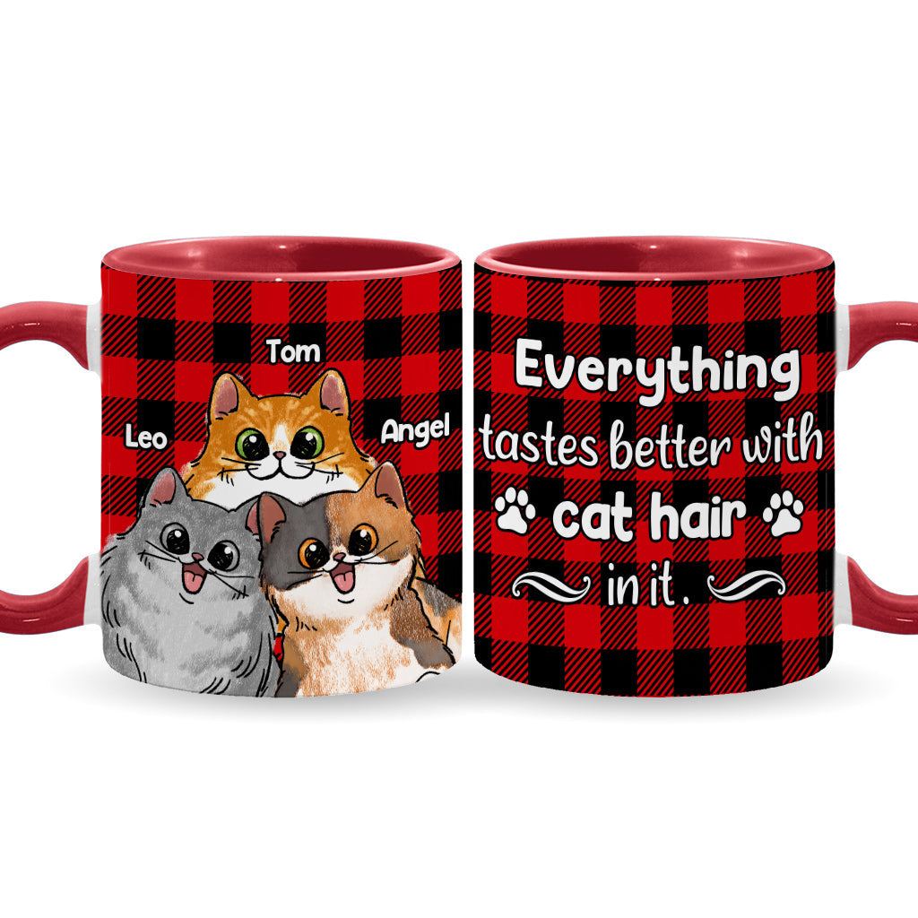Tout est meilleur avec des poils de chat ou de chien ! – Mug personnalisé à motif chat
