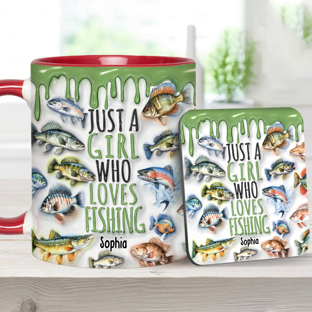 Mug personnalisé « Juste une fille qui adore la pêche »