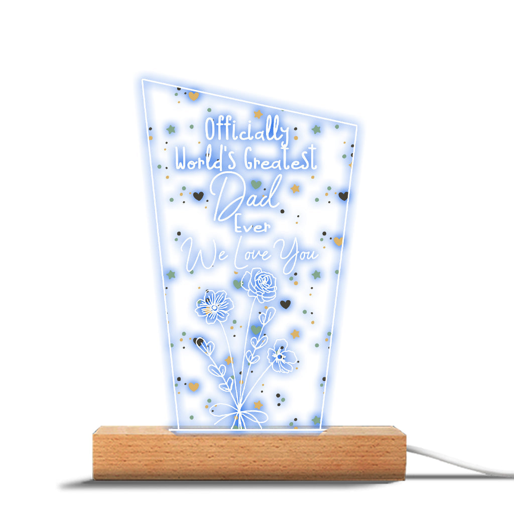 Officiellement la meilleure maman du monde ! – Cadeau pour maman, grand-père, mari, femme, grand-mère, papa – Plaque lumineuse personnalisée