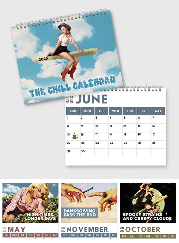 Calendrier mural et de bureau personnalisé sur le thème du cannabis - Dates changeantes