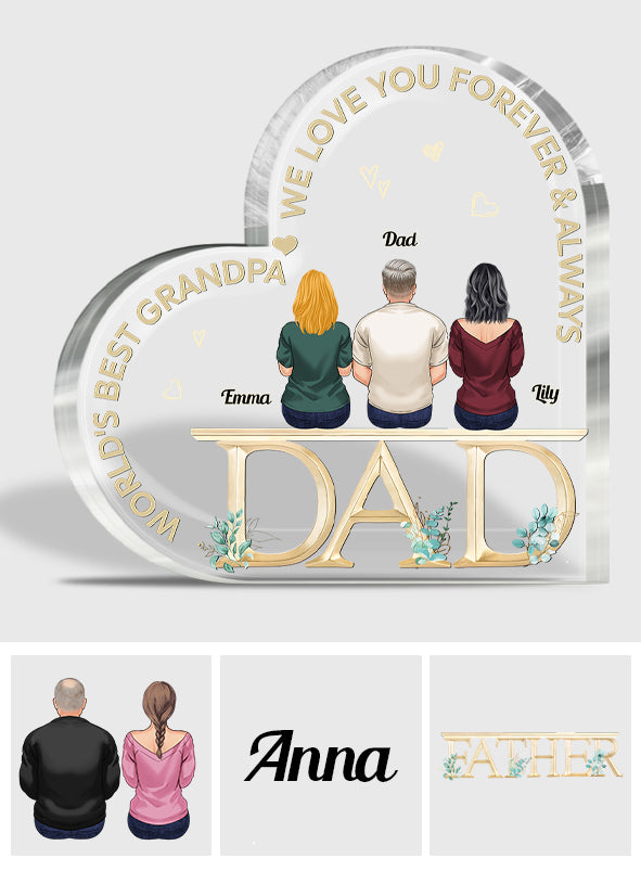 Papa, on t'aime - Plaque acrylique personnalisée pour papa