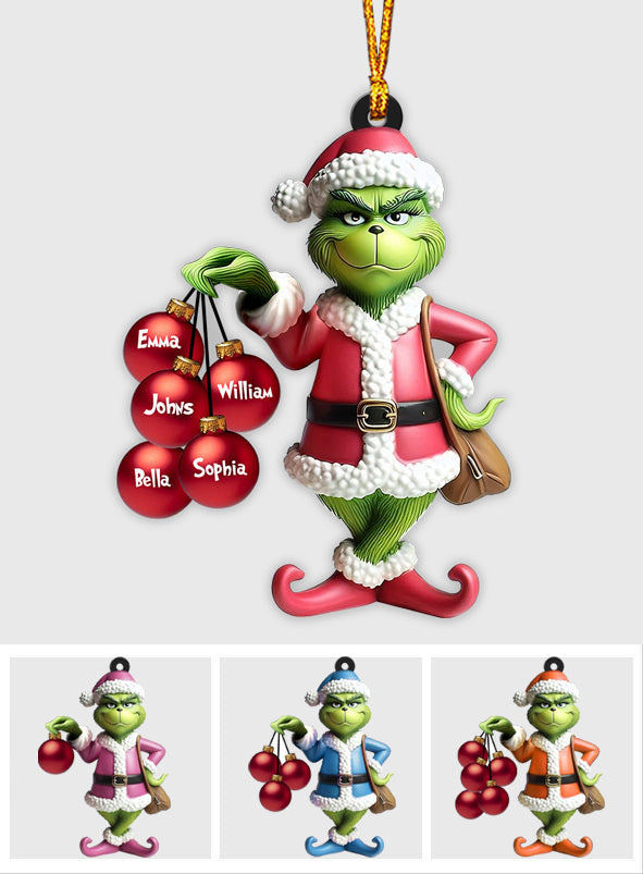 Love My Family - Personalized Stole Christmas Transparent Ornament