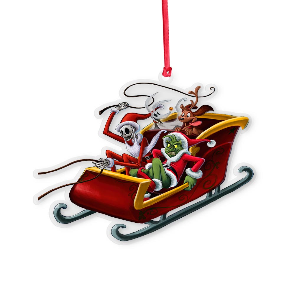 Joyeux Noël - Ornement transparent en forme d'étole de Noël