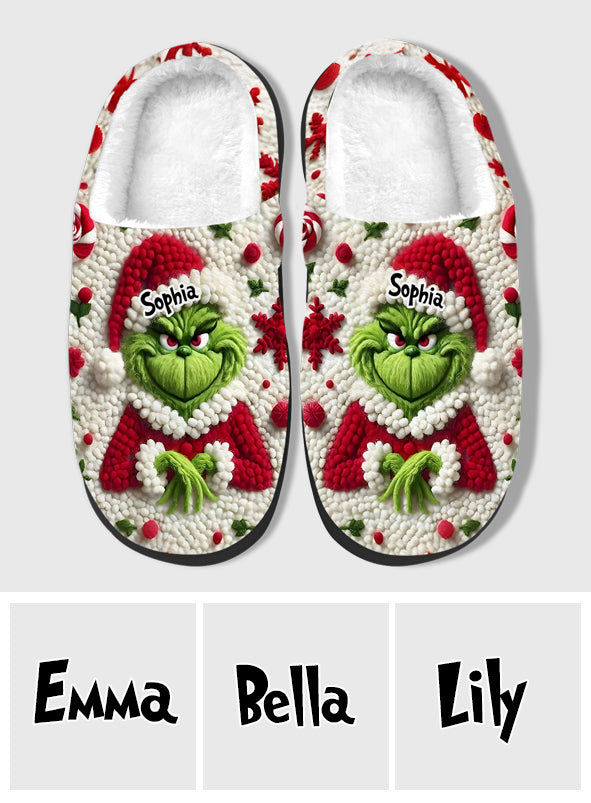 Merry Grinchmas - Personalized Stole Christmas Slippers