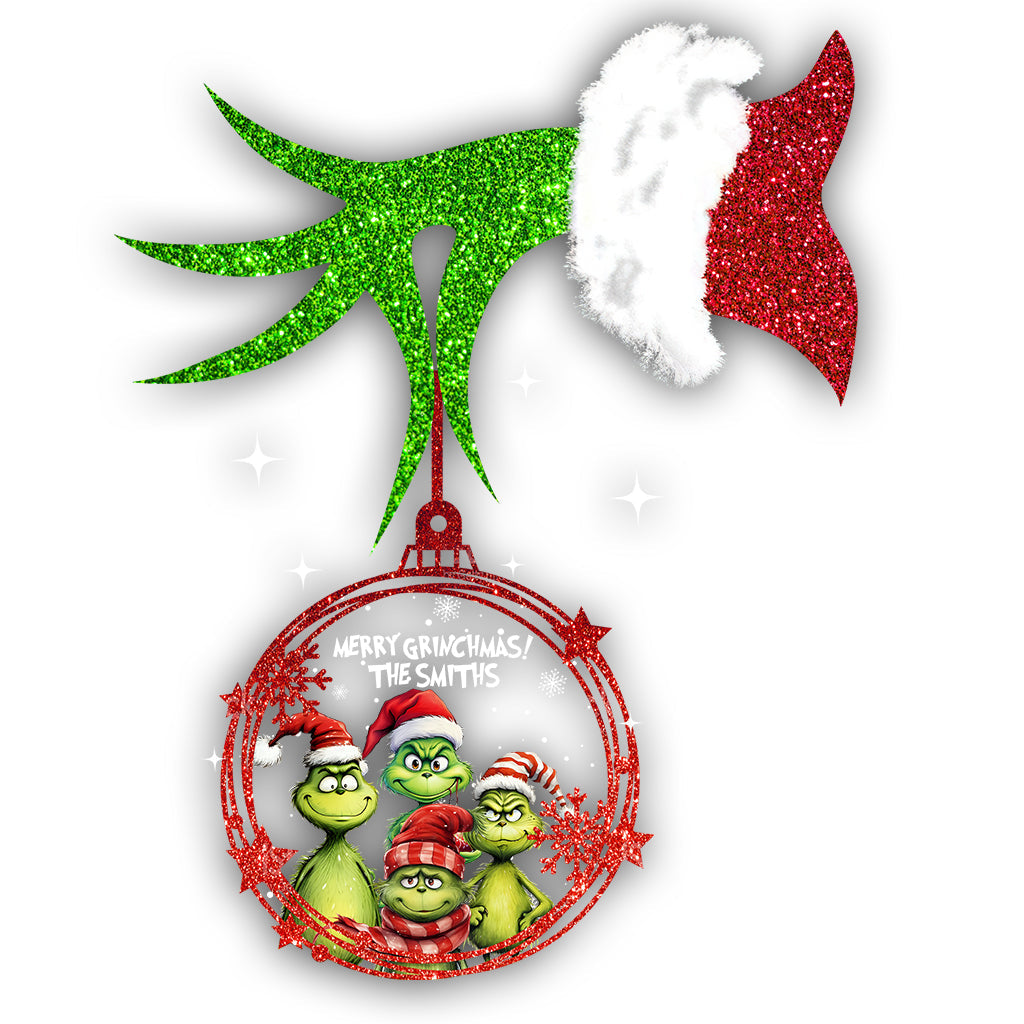 Joyeux Grinchmas - Décalcomanie personnalisée pour étole de Noël découpée à la forme