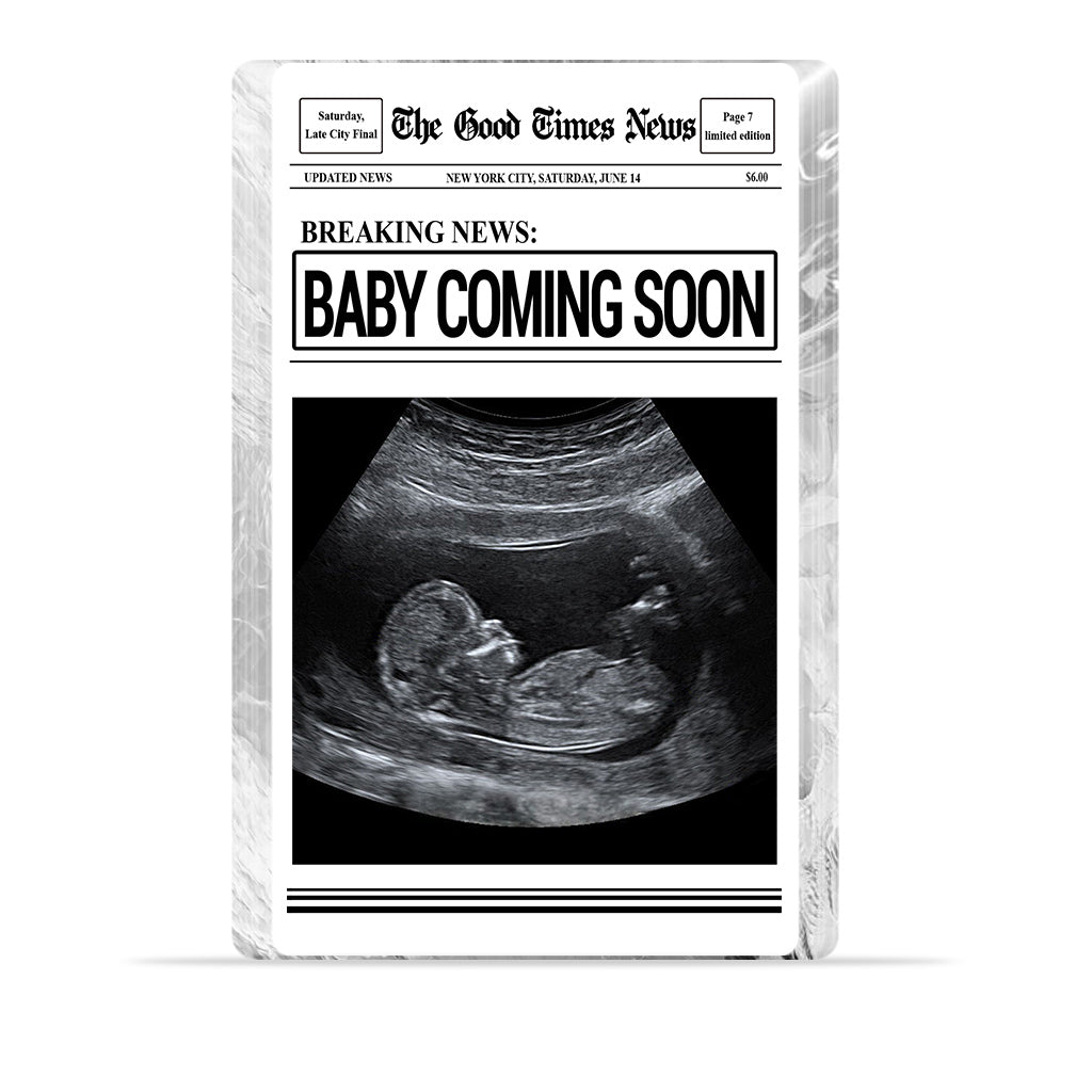 Bébé arrive bientôt - Plaque acrylique personnalisée pour maman