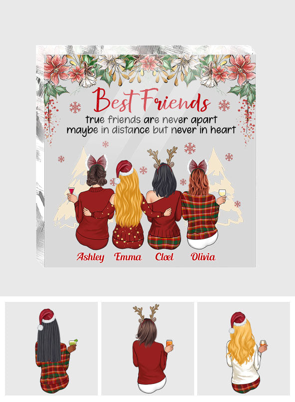 Les vrais amis ne se quittent jamais - Plaque acrylique personnalisée pour meilleure amie