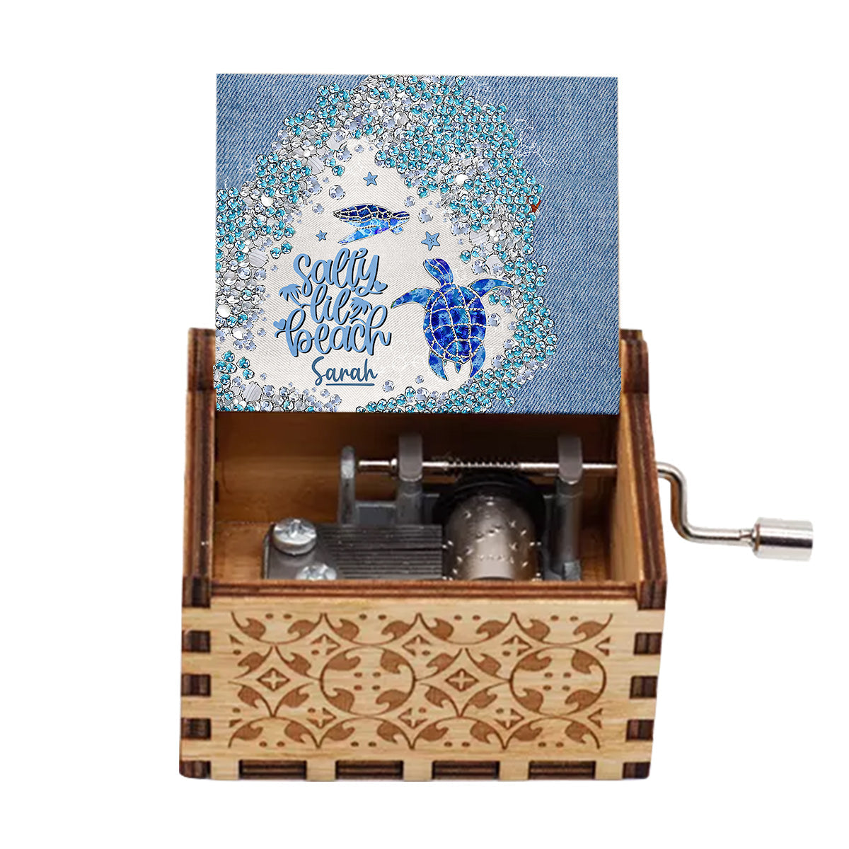 Boîte à musique à manivelle Turtle Bling - Boîte à musique personnalisée en forme de tortue