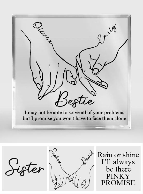 Je serai là pour toi - Plaque acrylique personnalisée pour ma meilleure amie