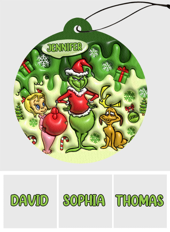 Merry Christmas - Personalized Stole Christmas Circle Air Freshener