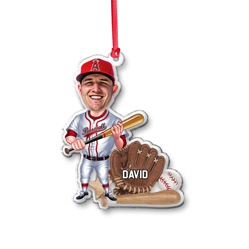 Baseball Player - Personalized Baseball Transparent Ornament