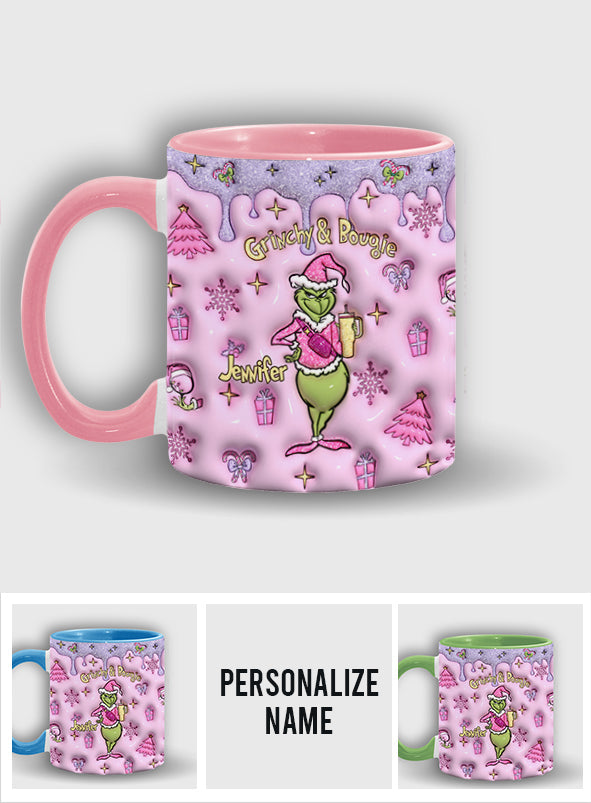 Grinchy & Bougie - Mug personnalisé avec étole de Noël