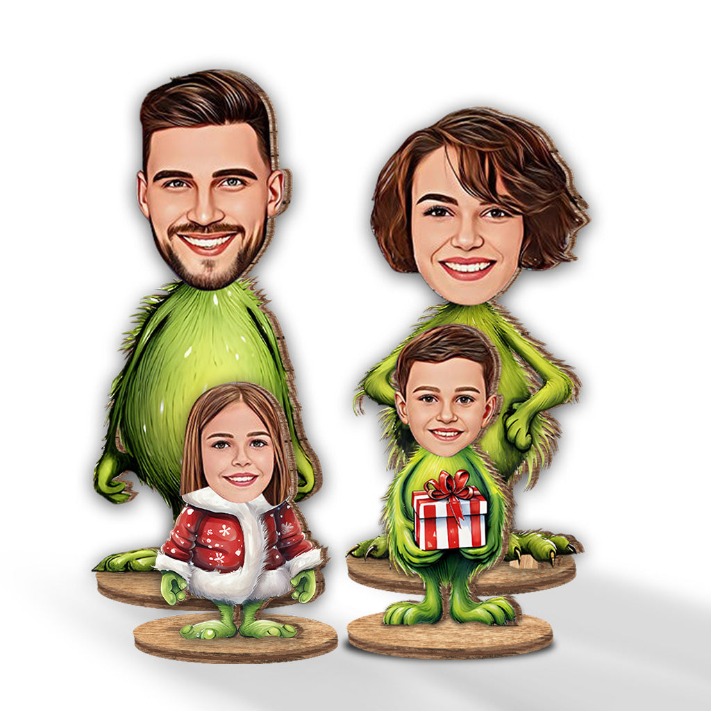 Joyeux Grinchmas - Étole de Noël personnalisée en bois à poser