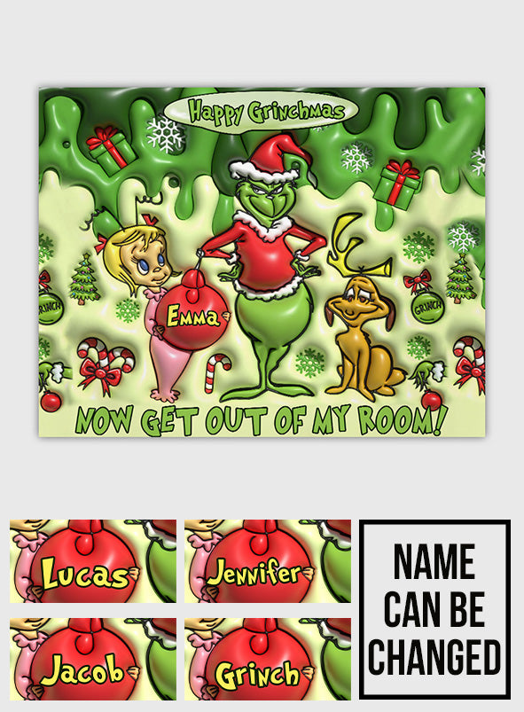 Joyeux Noël Vert - Tapisserie murale personnalisée avec étole