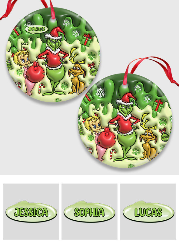 Joyeux Noël - Étole de Noël personnalisée - Ornement rond en céramique