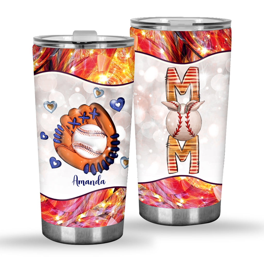 BaseballSoftball Mom - Personalized Baseball Tumbler