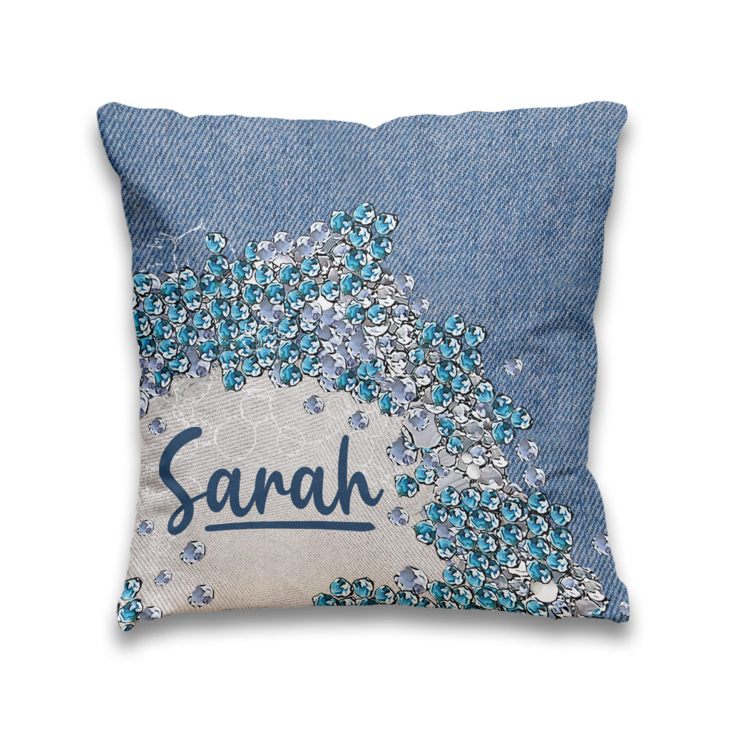 Coussin décoratif personnalisé Tortue Bling -