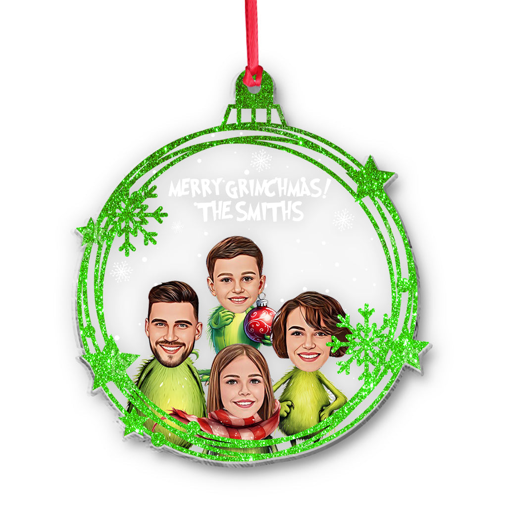 Joyeux Grinchmas - Ornement de Noël personnalisé en forme d'étole (face unique)