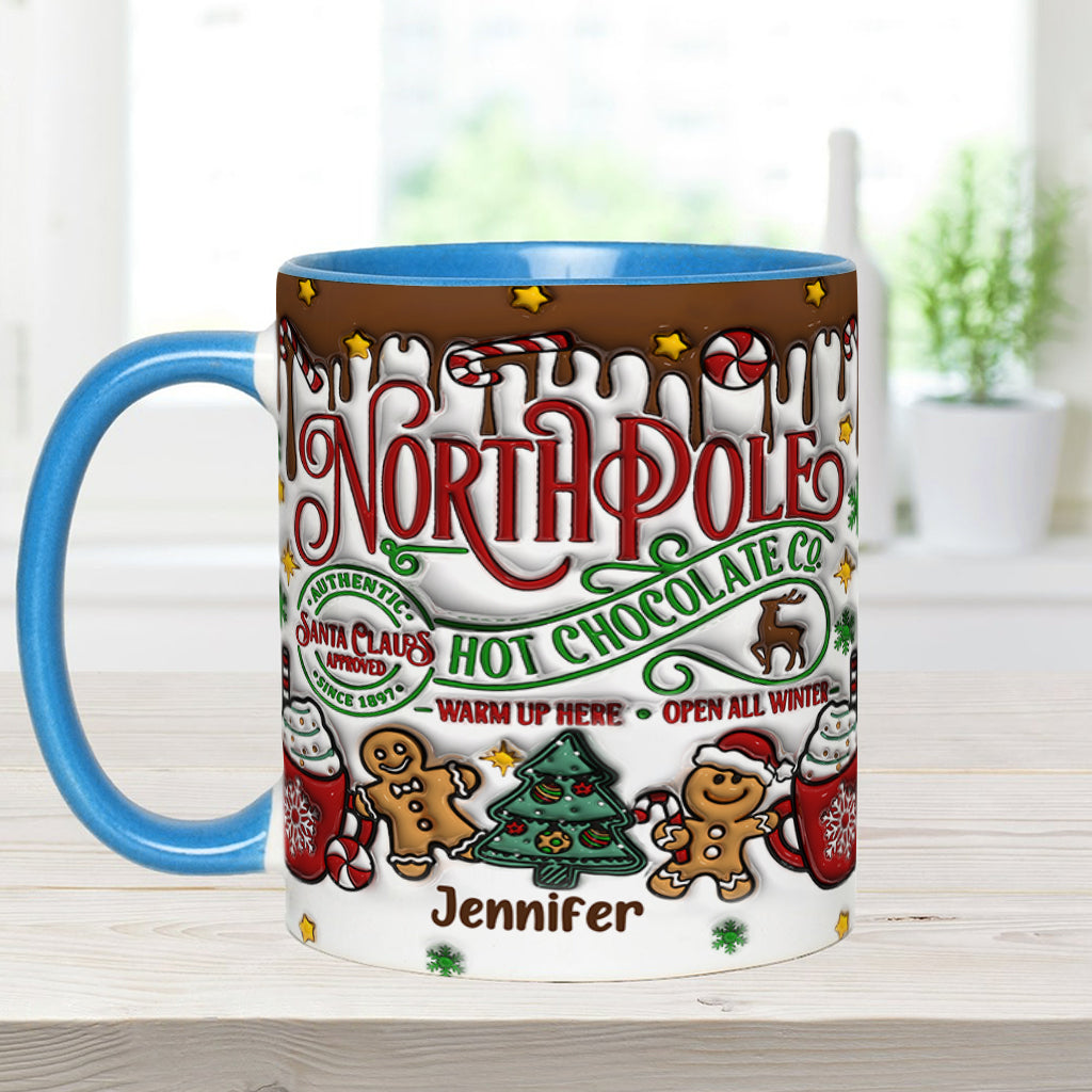 Chocolat chaud Northpole - Mug personnalisé avec décoration de Noël