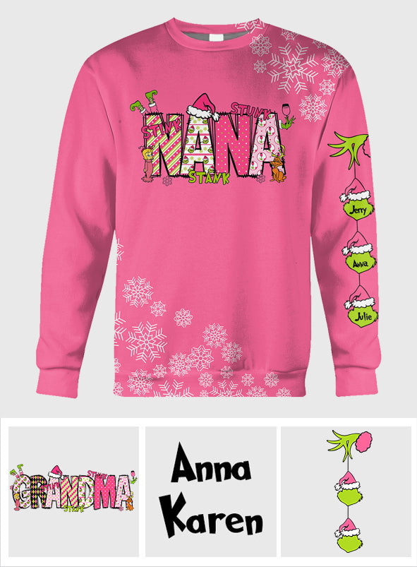 Grinchy Grandma - Personalized Stole Christmas All Over Shirt