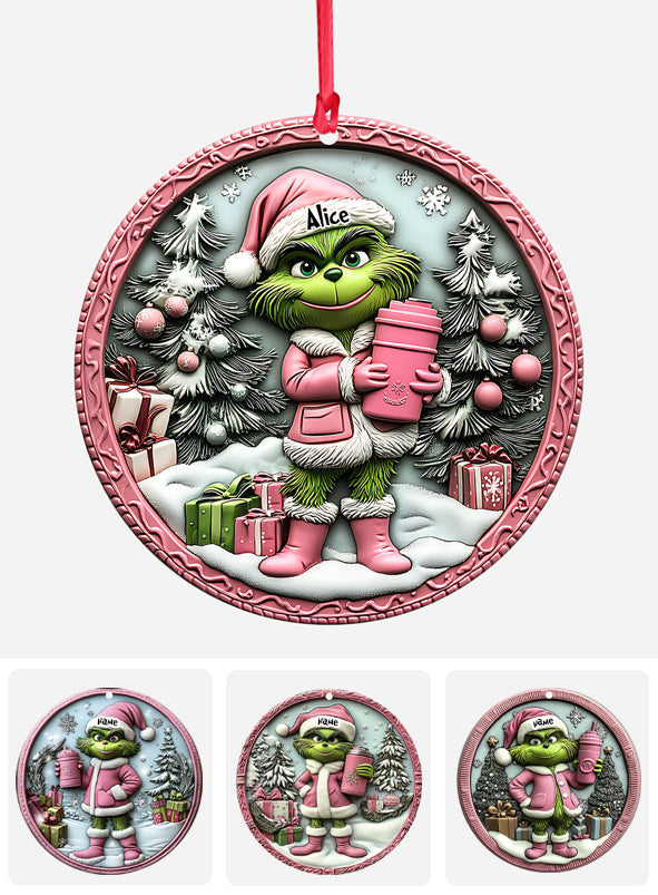 Grinchy Dame Verte - Ornement de Noël personnalisé en forme d'étole