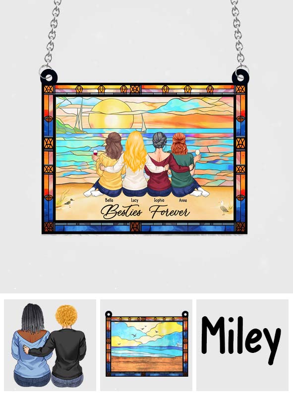 Meilleures amies pour toujours - Attrape-soleil personnalisé à suspendre à la fenêtre