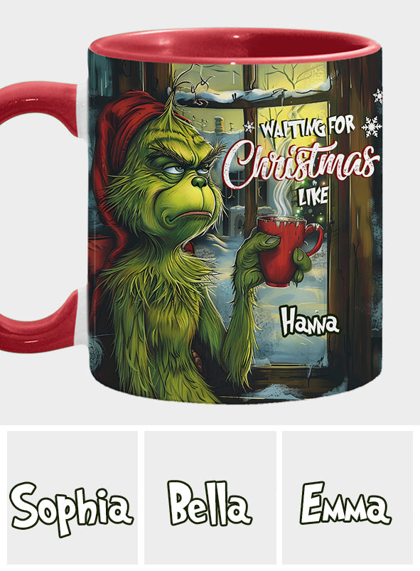 Waiting For Christmas - Personalized Stole Christmas Accent Mug