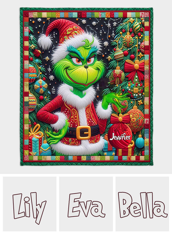 Joyeux Grinchmas - Couverture de Noël personnalisée avec étole
