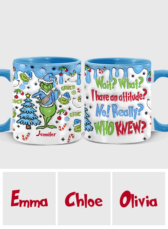 Attendez, quoi ? J'ai du caractère ! - Mug personnalisé « Étole de Noël »