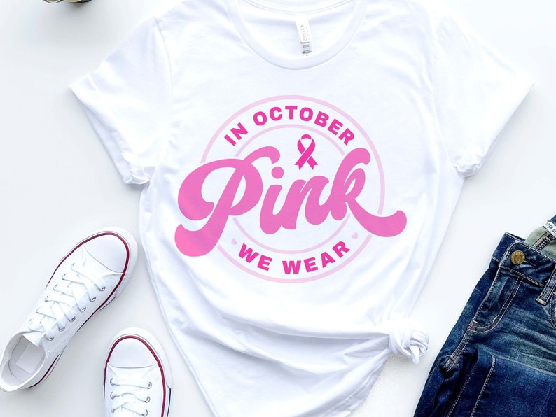 En octobre, nous portons du rose ! T-shirt et sweat-shirt de sensibilisation au cancer du sein (0924)