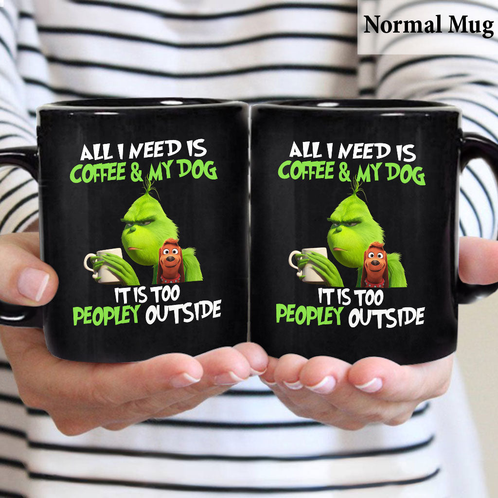 Tout ce dont j'ai besoin, c'est de café et de mon chien - Mug volé de Noël 1122