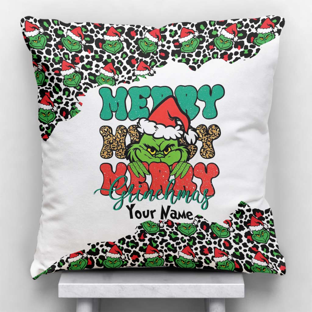 Merry Merry - Personalized Stole Christmas Throw Pillow